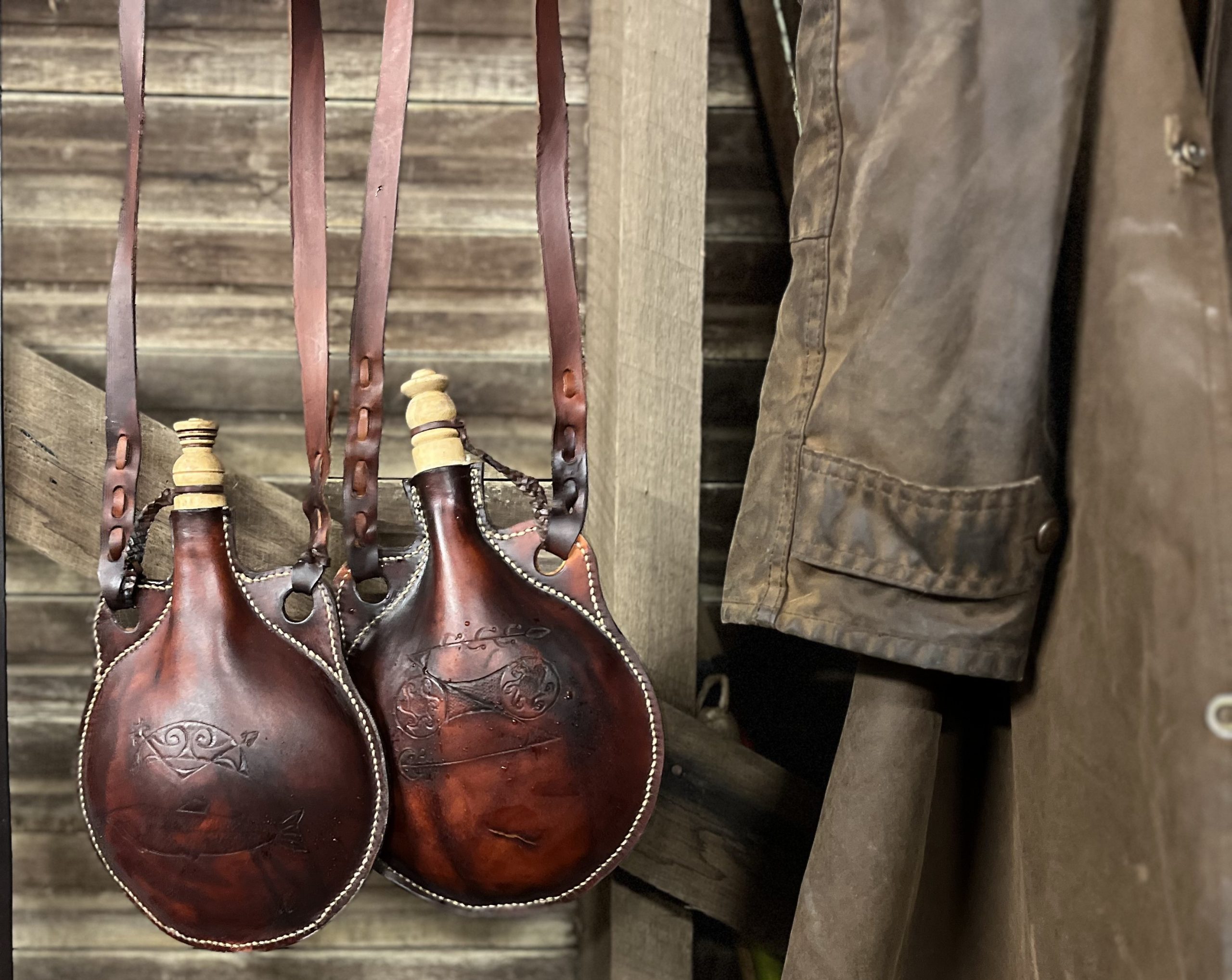 Custom Made Medieval Leather Water Bottle - Image 2