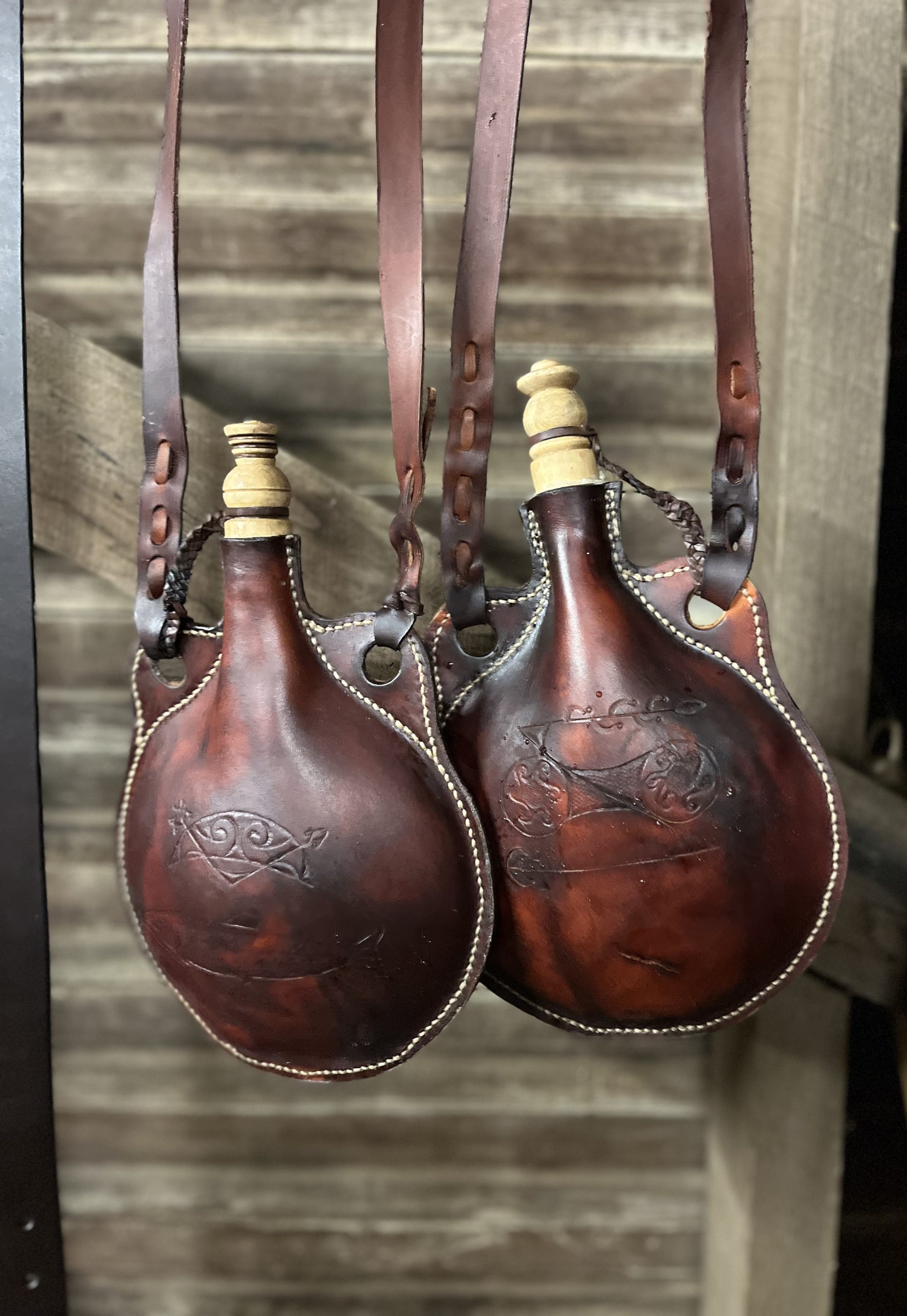 Custom Made Medieval Leather Water Bottle